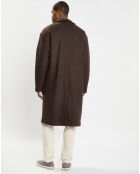 Manteau en Laine mélangée bouillie marron