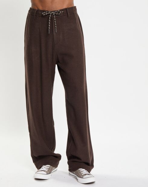 Pantalon en Laine mélangée Mossbo Manteco marron foncé