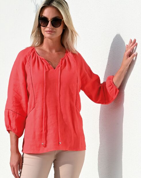 Blouse 100% Lin York rose