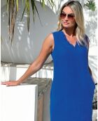 Robe 100% Lin Vanna bleue