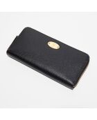 Portefeuille en Cuir Mulberry Plaque noir - 9.5x19 cm