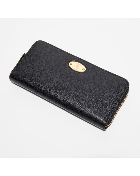 Portefeuille en Cuir Mulberry Plaque noir - 9.5x19 cm