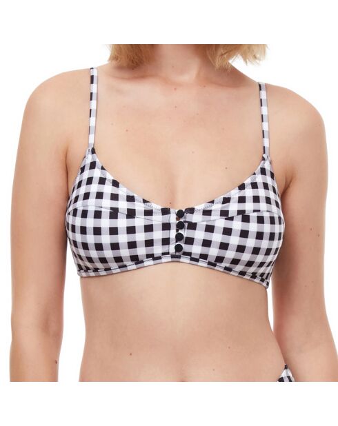 Haut de maillot de bain Luma noir/blanc