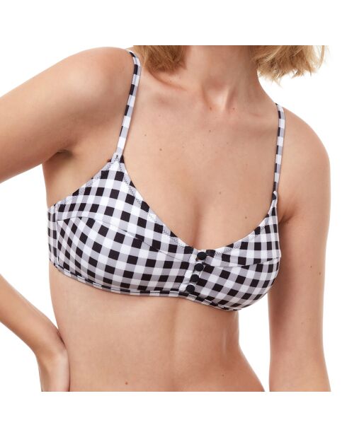 Haut de maillot de bain Luma noir/blanc