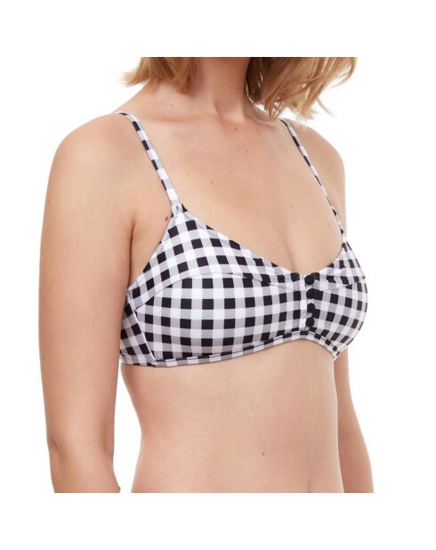 Haut de maillot de bain Luma noir/blanc