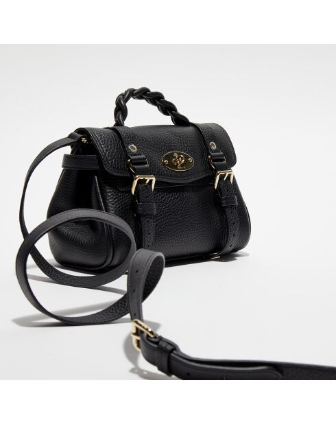 Sac à main en Cuir Mini Alexa noir - 22x17x10 cm