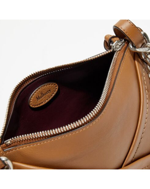 Pochette en Cuir Zipped Pouch teck - 23x15x4 cm