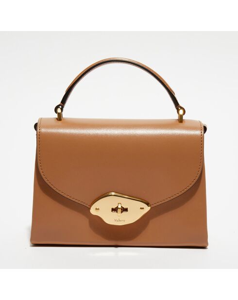 Petit sac à main en Cuir Lana sable - 18,5x13x8 cm