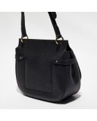 Sac bandoulière en Cuir Amberley noir - 28x23x9 cm