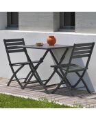 2 Chaises de jardin pliantes marius en aluminium anthracite - 46x41xH.82 cm
