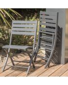 2 Chaises de jardin pliantes marius en aluminium anthracite - 46x41xH.82 cm