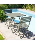 2 Marius opvouwbare tuinstoelen in kaki aluminium - 46x41xH.82 cm
