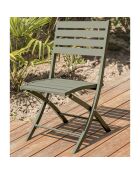 2 Marius opvouwbare tuinstoelen in kaki aluminium - 46x41xH.82 cm