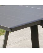 Gartenset STOCKHOLM-TB300-ALU Tisch mit Verlängerung + 8 stapelbare STOCKHOLM-CH Stühle Anthrazitgrau