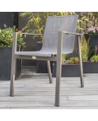 Gartenset Zahara-TB240 Tisch+8 stapelbare Stühle Zahara-FT Taupe