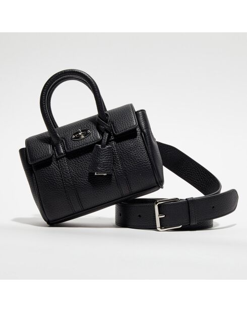 Petit sac à main en Cuir Mini Bayswater Satchel noir - 18x14x8 cm