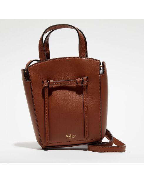 Petit sac à main en Cuir Mini Clovelly chêne brillant - 16x18x7 cm