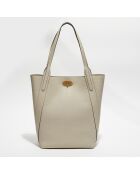 Grand sac cabas en Cuir Bayswater crème - 43x37x13 cm