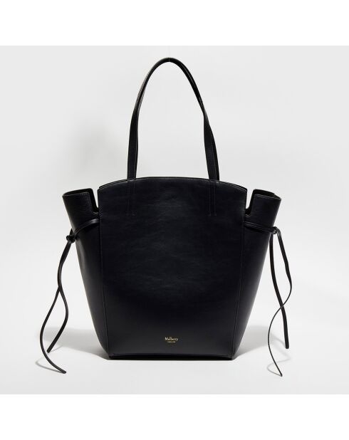 Grand sac cabas en Cuir Clovelly noir - 50x40x16 cm