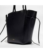 Grand sac cabas en Cuir Clovelly noir - 50x40x16 cm