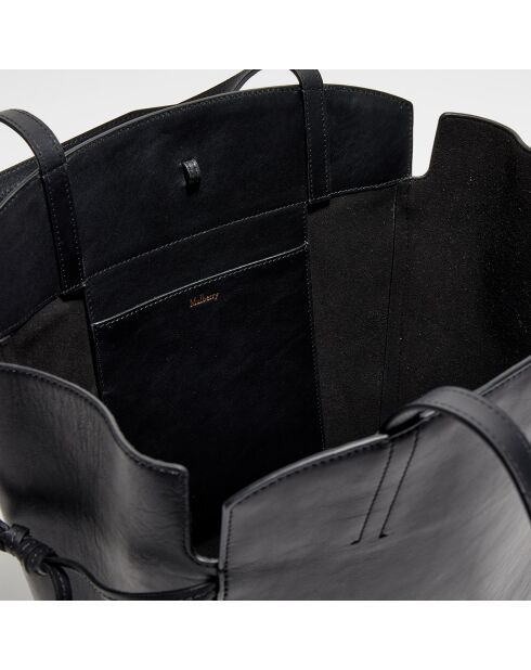 Grand sac cabas en Cuir Clovelly noir - 50x40x16 cm