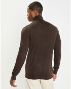 Pull 100% Laine marron foncé