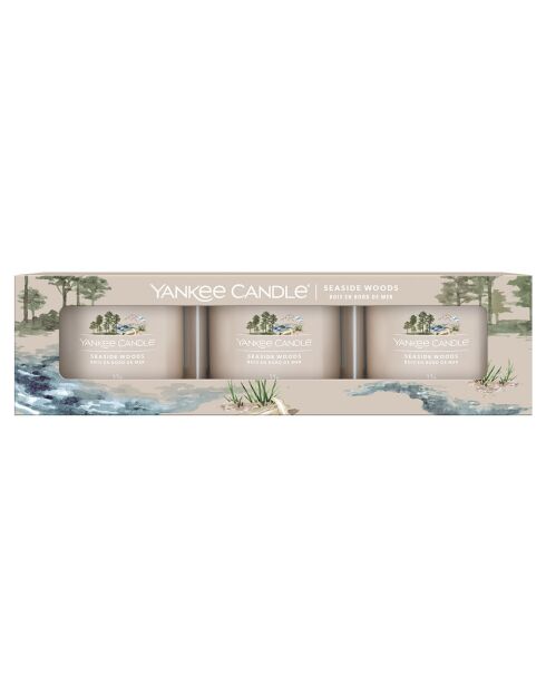Coffret 3 bougies votives Signature Bois én Bord De Mer - 1 mèche 10h