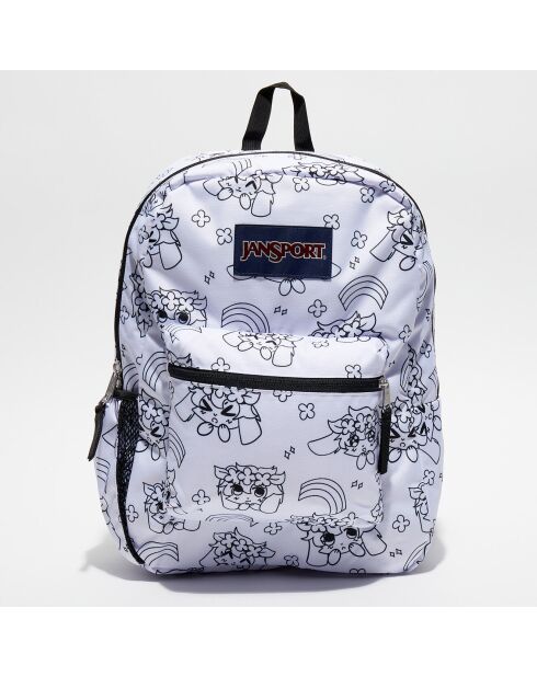Sac à dos Cross Town anime émotions blanc - 42.5x32x14.5 cm