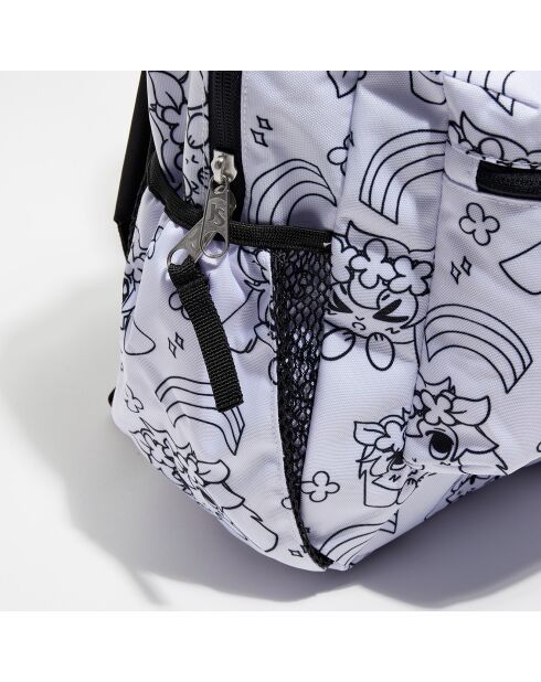 Sac à dos Cross Town anime émotions blanc - 42.5x32x14.5 cm