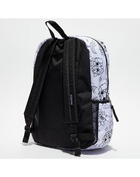Sac à dos Cross Town anime émotions blanc - 42.5x32x14.5 cm