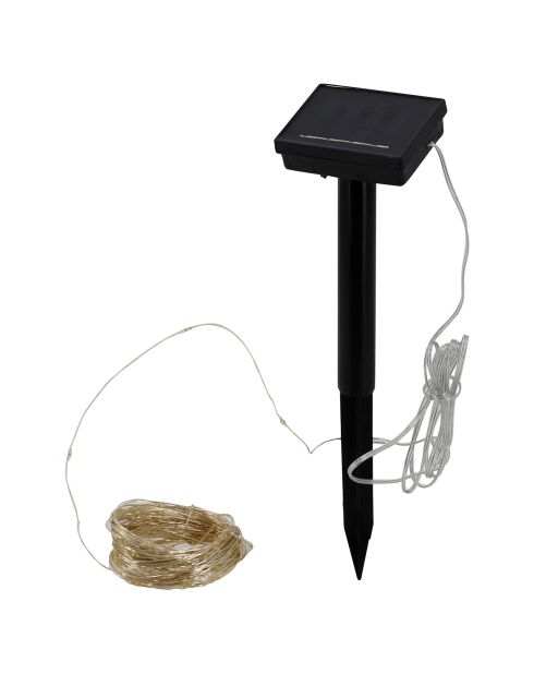 Cadena de energía solar de 150 microLED, 16,4 m, negra