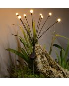 Décoration lumineuse à énergie solaire Bouquet 8 LED noire - 69/63.5x11,5x7.3 cm