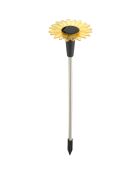 Décoration à énergie solaire Tournesol noir/jaune - 44/37.5xD.11.3 cm