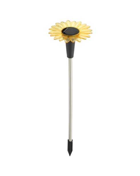 Décoration à énergie solaire Tournesol noir/jaune - 44/37.5xD.11.3 cm