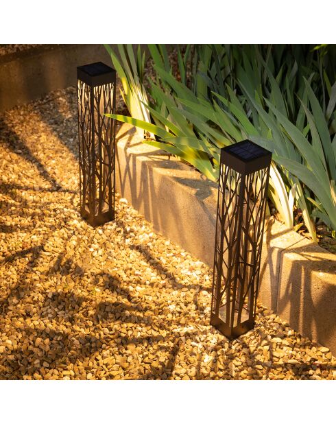 Decoración de energía solar negra - 70,7/55,8 x D.9 cm