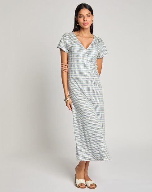 Robe Rosalide imprimée bleue