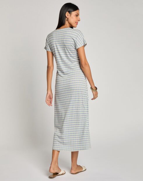 Robe Rosalide imprimée bleue