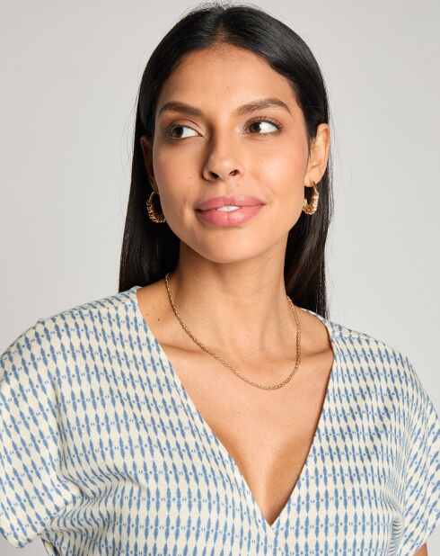 Robe Rosalide imprimée bleue