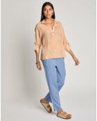 Pantalon 100% Lin Pralin bleu