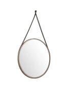 Miroir circulaire suspendu avec cadre en bois noyer - D.75x3 cm