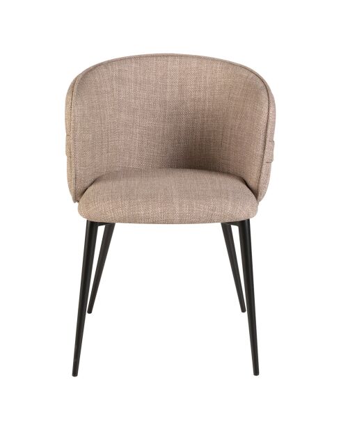 Chaise en tissu marron/noir mat - 58x58x77 cm