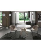 Chaise en tissu marron/noir mat - 58x58x77 cm