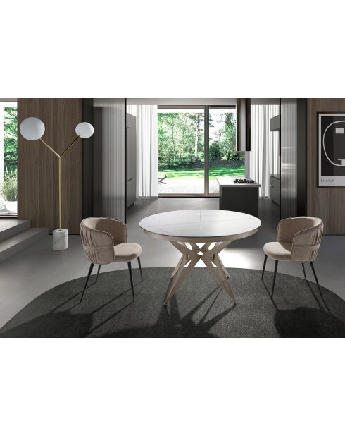 Chaise en tissu marron/noir mat - 58x58x77 cm