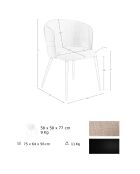 Chaise en tissu marron/noir mat - 58x58x77 cm