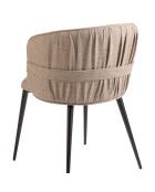 Chaise en tissu marron/noir mat - 58x58x77 cm