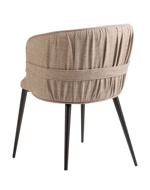 Chaise en tissu marron/noir mat - 58x58x77 cm