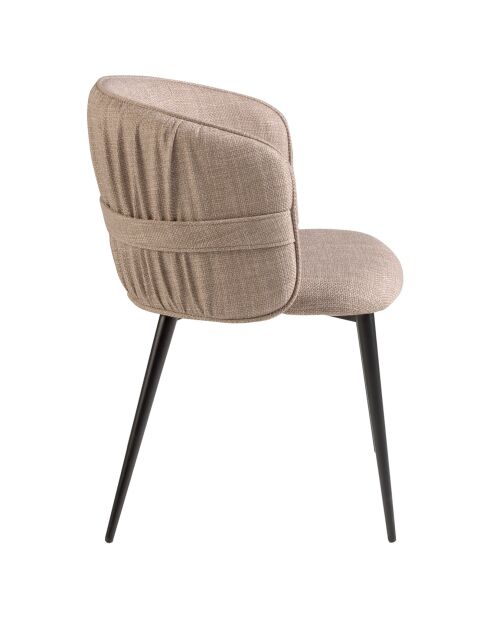 Chaise en tissu marron/noir mat - 58x58x77 cm