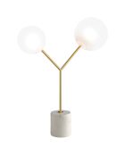 Tafellamp met goud/witte porseleinen marmeren voet - 53x20x63 cm