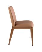 Chaise recouverte de cuir écologique marron - 52x60x83 cm