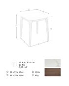 Table d'angle carrée avec plateau en marbre de porcelaine marbre blanc - 50x50x51 cm